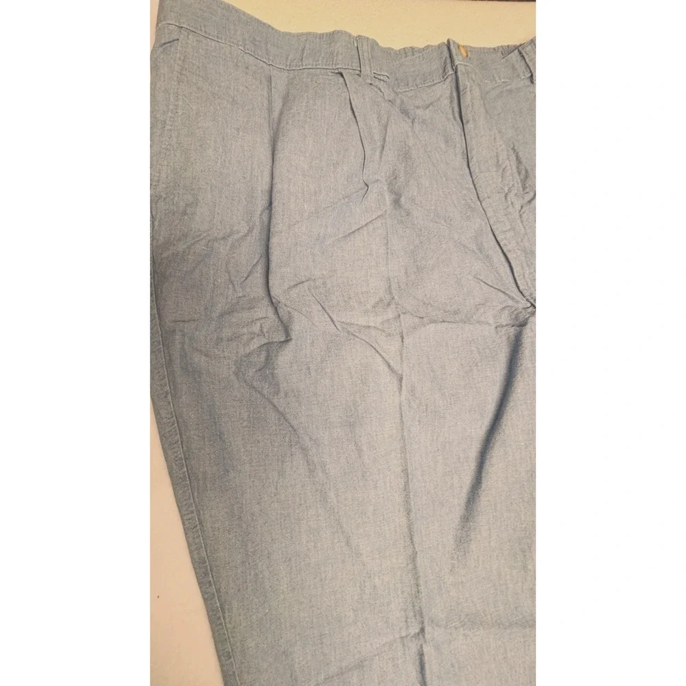 Mens Lightweight Light Blue Pants Elastic Waist Pants 48 x 30 Made in USA